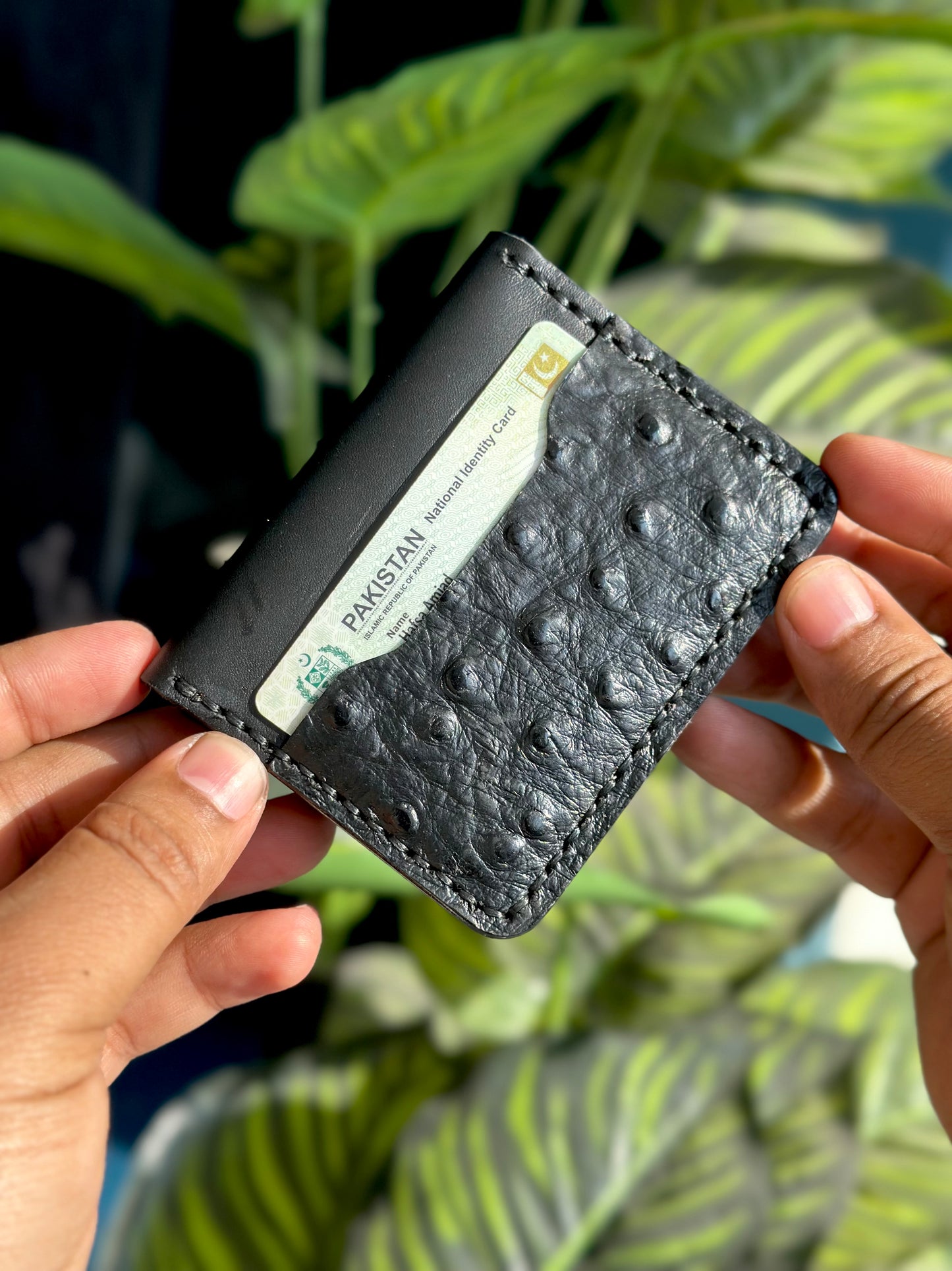 Pure Ostrich Leather (Vertical Cards Holder)