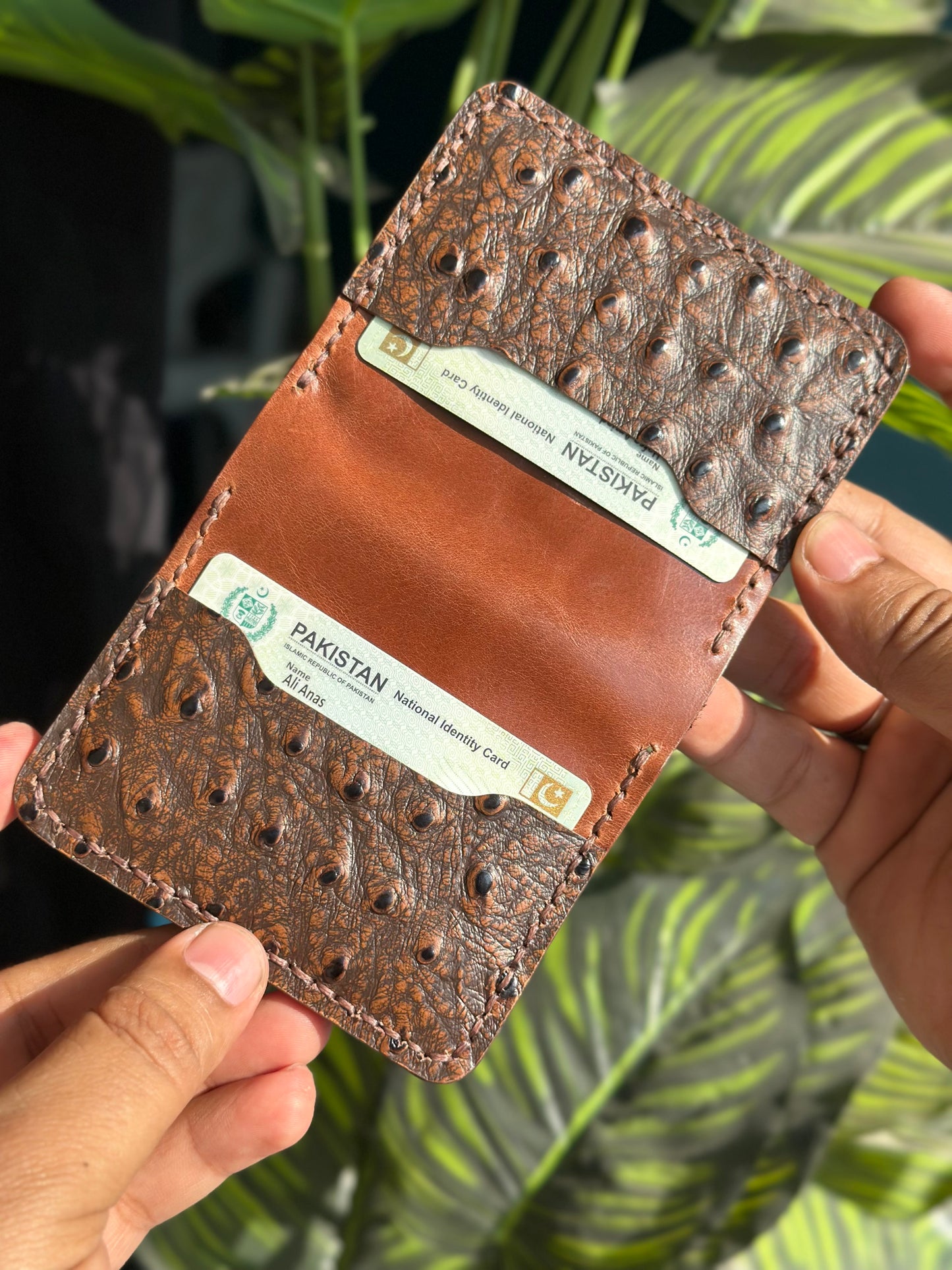 Pure Ostrich Leather (Vertical Cards Holder)