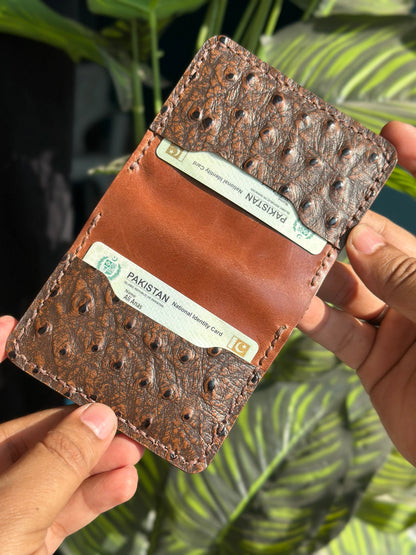 Pure Ostrich Leather (Vertical Cards Holder)