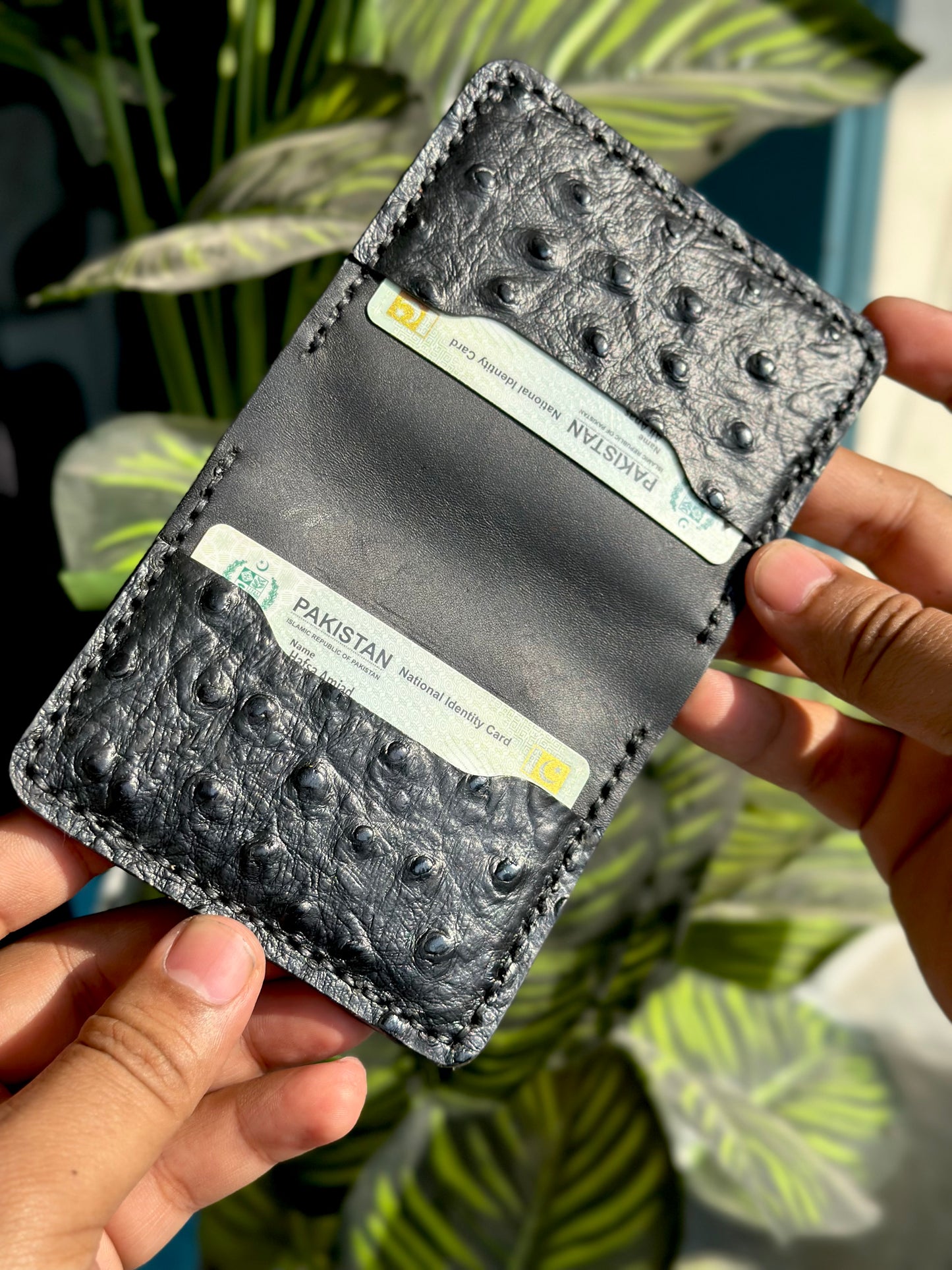 Pure Ostrich Leather (Vertical Cards Holder)