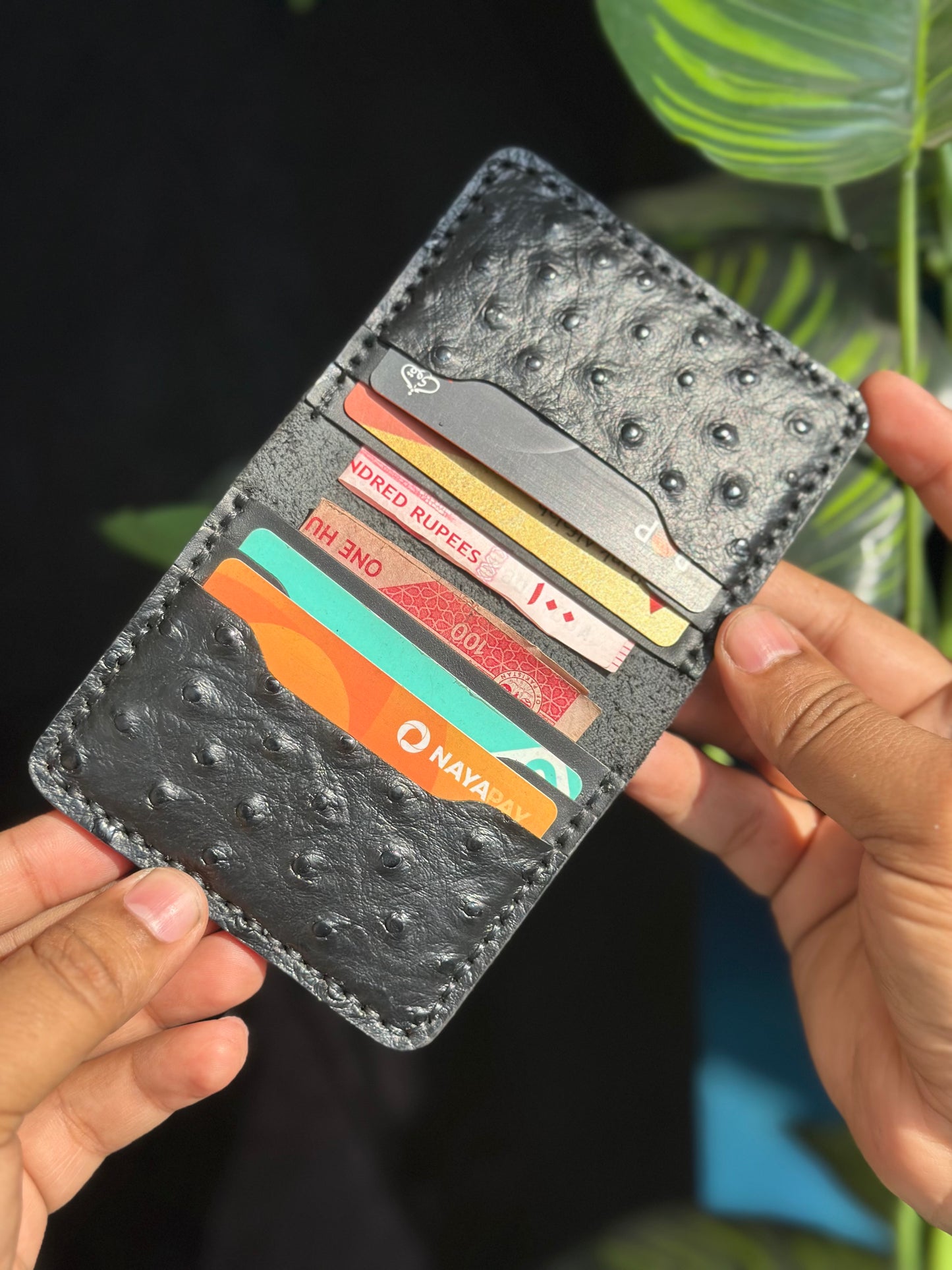 Pure Ostrich Leather (Vertical Cards Holder)