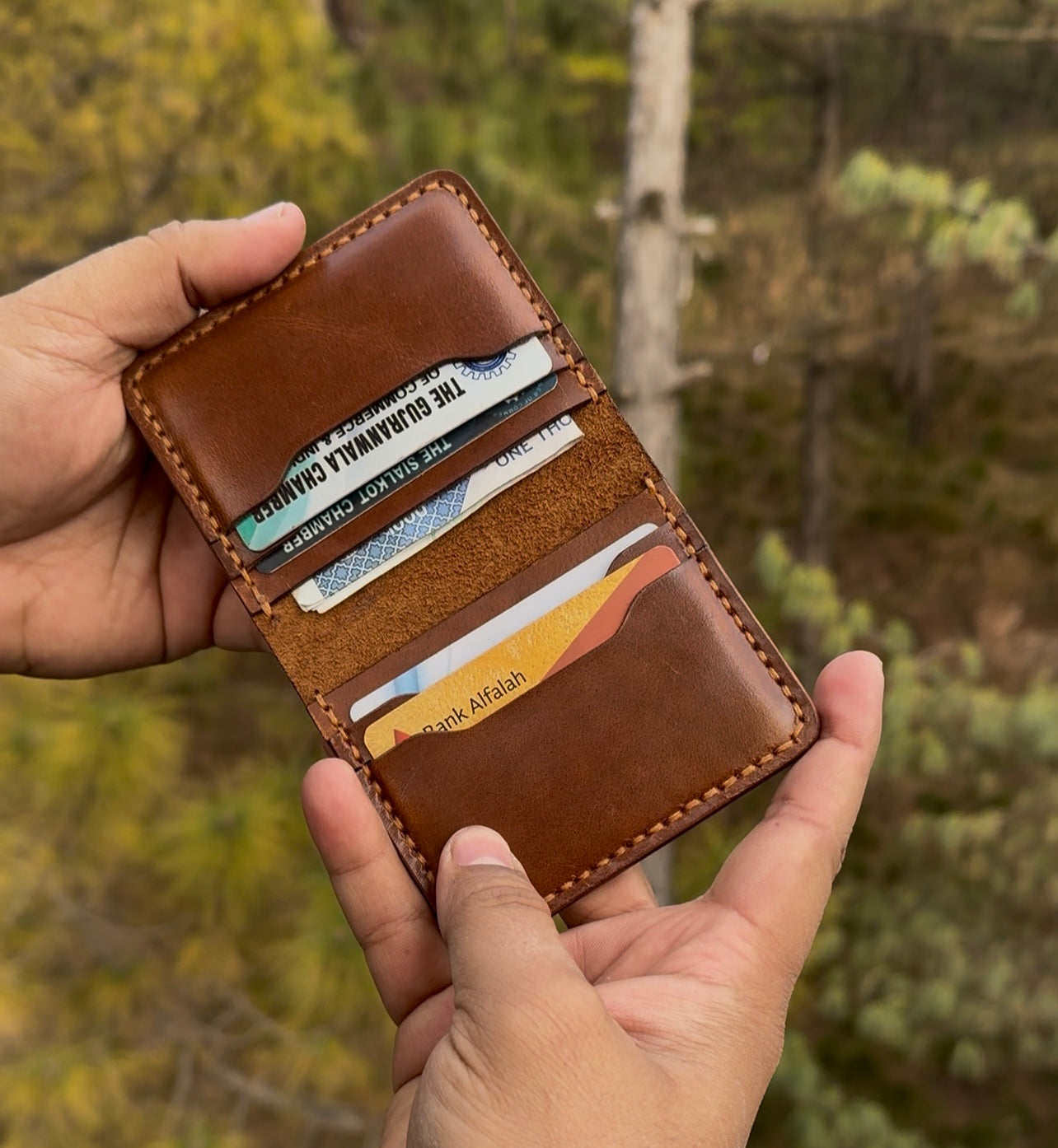 Vertical Leather Card Holder