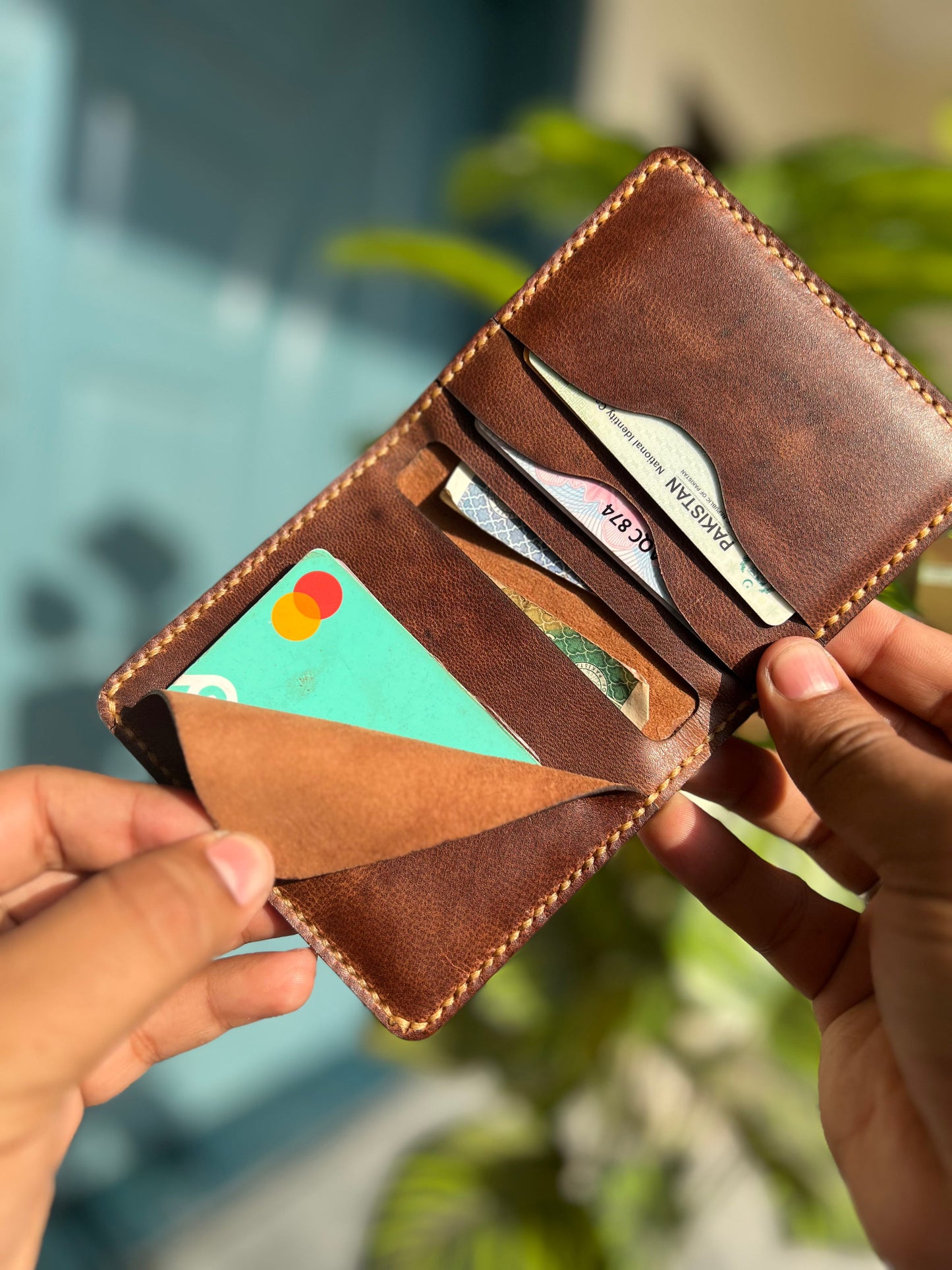 ARABIC ROVER GOAT LEATHER - Vertical Card Holder