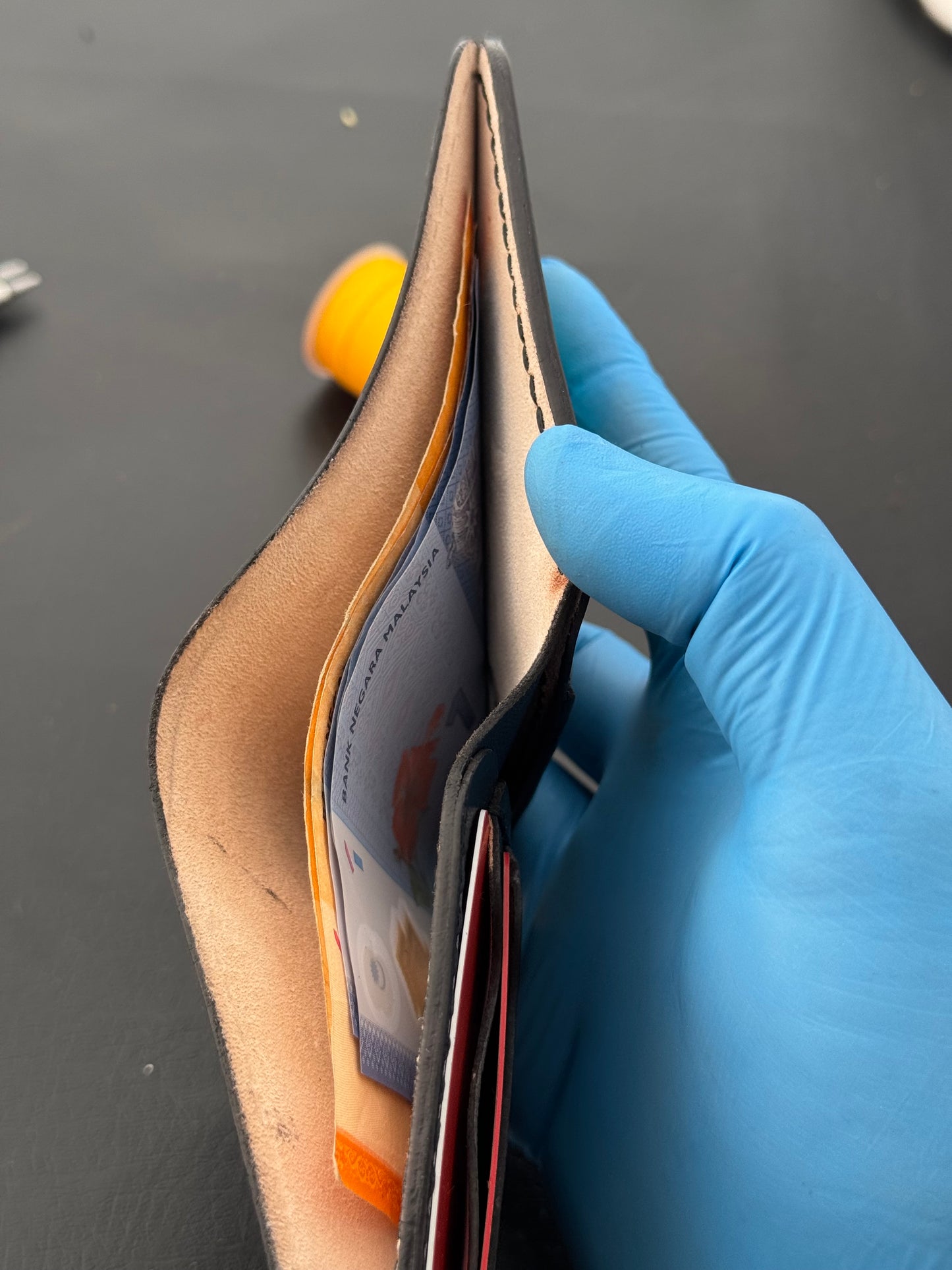 BiFold Black Leather Wallet - VegTan